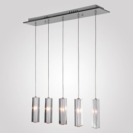 Luminária pendente moderna contemporânea de cristal cromado em metal