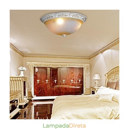 Branco Flush Mount Amarelo Claro Branco Vidro Resina Padrão Escultura Clássico Europeu Branco Flush Mount Amarelo Claro Branco Vidro Resina Padrão Escultura Clássico Europeu