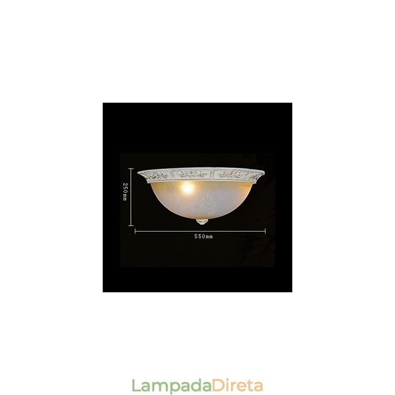 Branco Flush Mount Amarelo Claro Branco Vidro Resina Padrão Escultura Clássico Europeu