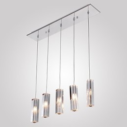 Luminária pendente moderna contemporânea de cristal cromado em metal