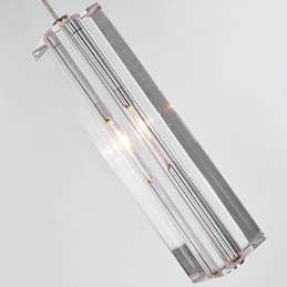Luminária pendente moderna contemporânea de cristal cromado em metal