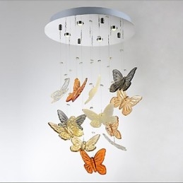 Luminária de Cristal Circular Borboleta Luminária de Cristal 4