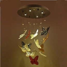 Luminária de Cristal Circular Borboleta Luminária de Cristal 4