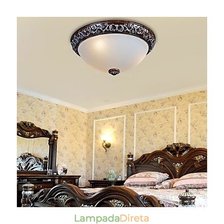 Luminária embutida em vidro resina prata entalhe europeu clássico Luminária embutida em vidro resina prata entalhe europeu clássico