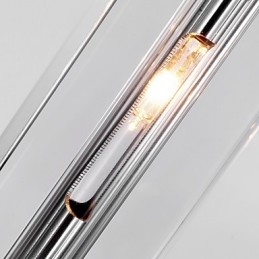 Luminária pendente moderna contemporânea de cristal cromado em metal