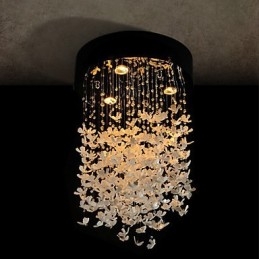 Moderno Semi Flush Mount com 3 luzes Butterfly Featured Shade