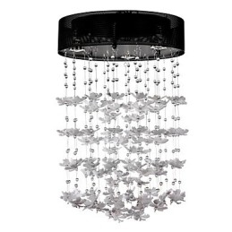 Moderno Semi Flush Mount com 3 luzes Butterfly Featured Shade