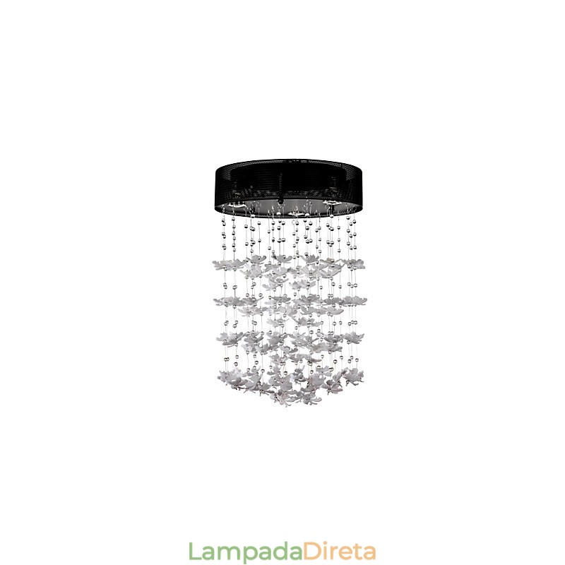 Moderno Semi Flush Mount com 3 luzes Butterfly Featured Shade