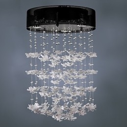 Moderno Semi Flush Mount com 3 luzes Butterfly Featured Shade