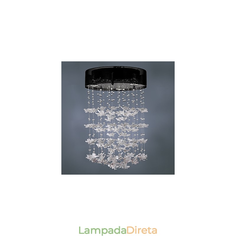Moderno Semi Flush Mount com 3 luzes Butterfly Featured Shade