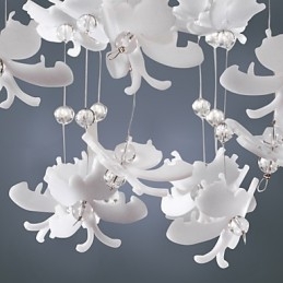Moderno Semi Flush Mount com 3 luzes Butterfly Featured Shade