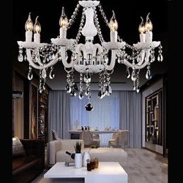 Lustre Cristal Moderno 6 Luzes Vidro Contemporâneo