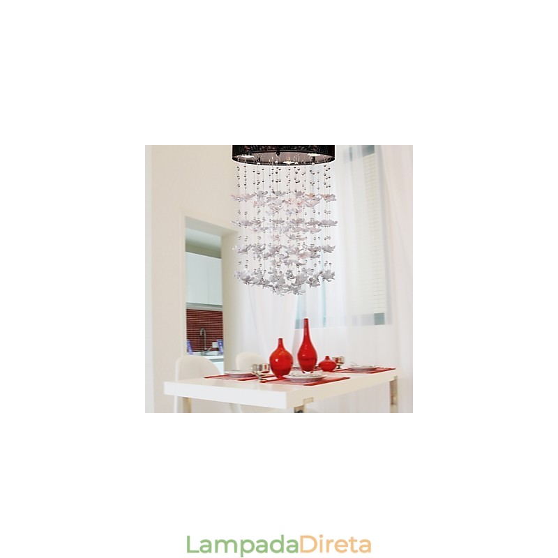 Moderno Semi Flush Mount com 3 luzes Butterfly Featured Shade
