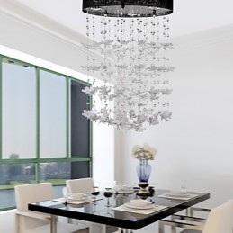 Moderno Semi Flush Mount com 3 luzes Butterfly Featured Shade