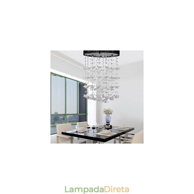 Moderno Semi Flush Mount com 3 luzes Butterfly Featured Shade