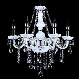 Lustre Cristal Moderno 6 Luzes Vidro Contemporâneo