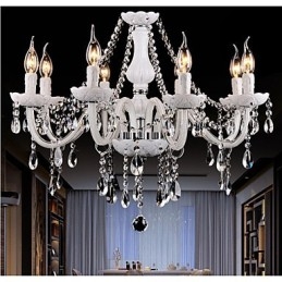Lustre Cristal Moderno 8 Luzes Vidro Contemporâneo