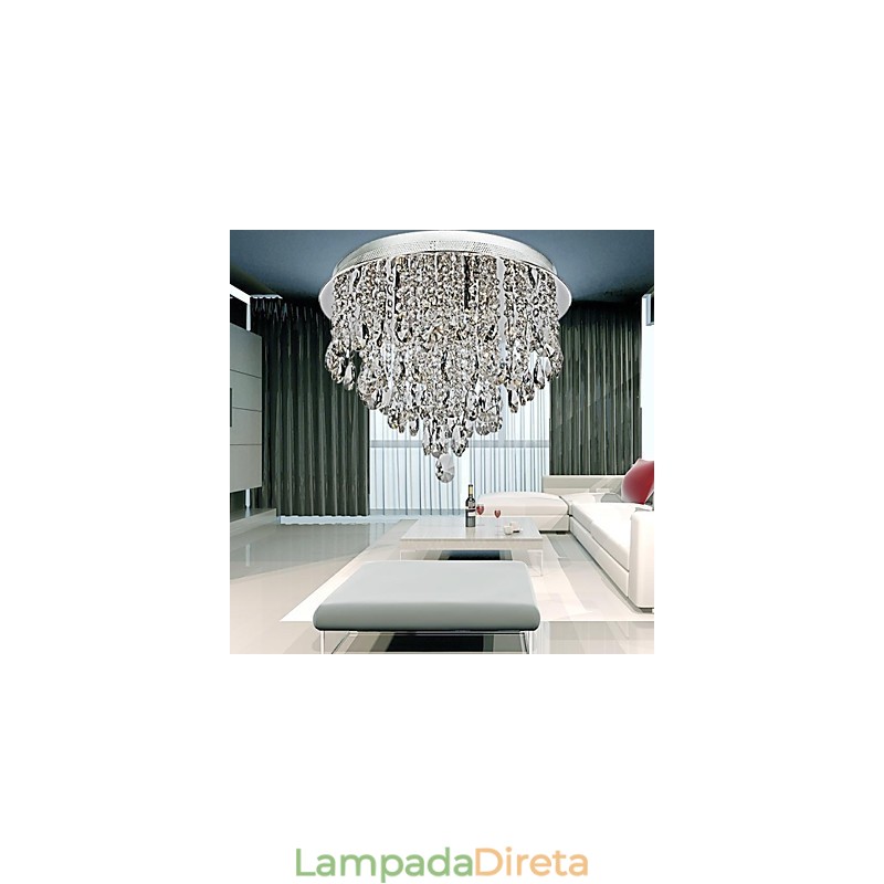 Moderno Contemporâneo Cristal Cromado Cristal Montagem Embutida