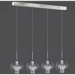 Luminária pendente moderna contemporânea tradicional clássica de metal cromado para crianças com 4 lâmpadas