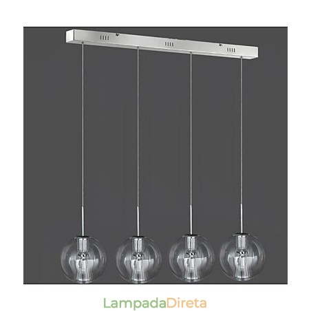 Luminária pendente moderna contemporânea tradicional clássica de metal cromado para crianças com 4 lâmpadas Luminária pendente moderna contemporânea tradicional clássica de metal cromado para crianças com 4 lâmpadas
