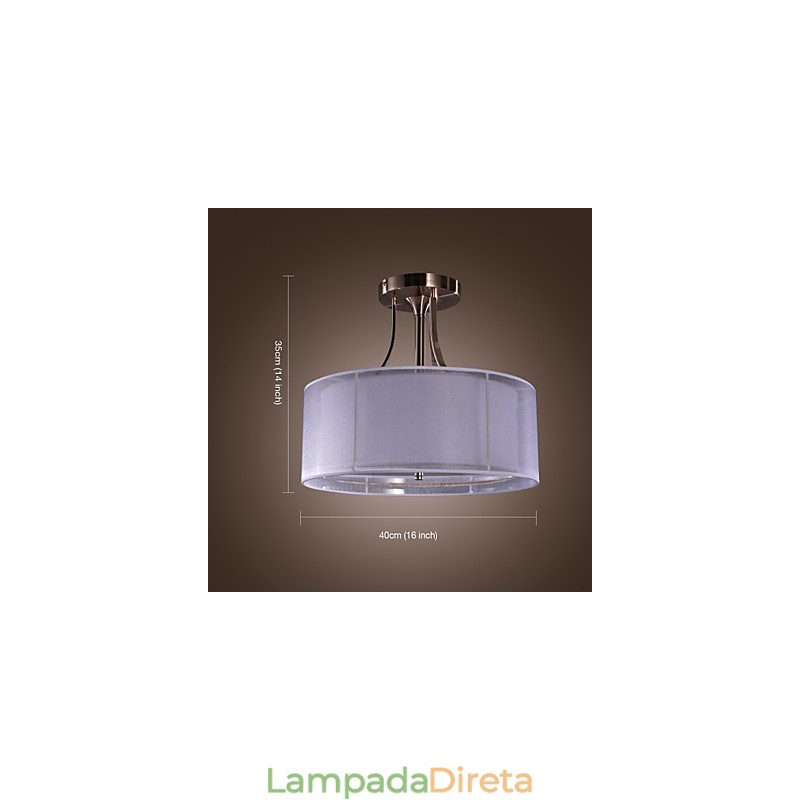Moderno acrílico embutido com design de cilindro de 3 luzes