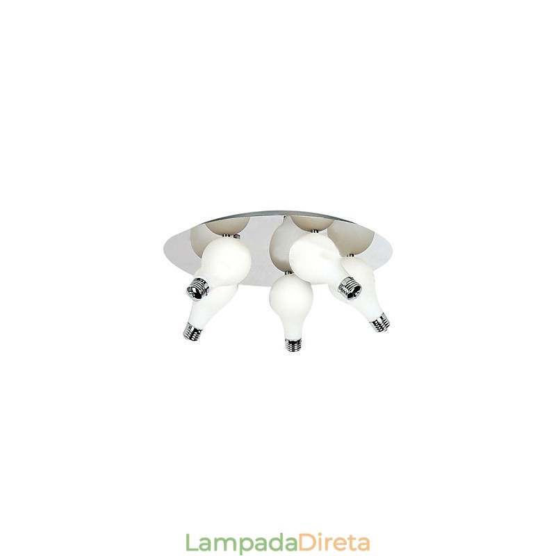 Luminária embutida moderna com 5 luzes em formato redondo (base de lâmpada G4)