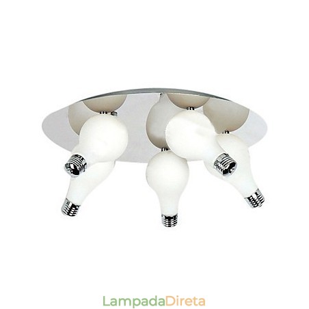Luminária embutida moderna com 5 luzes em formato redondo (base de lâmpada G4) Luminária embutida moderna com 5 luzes em formato redondo (base de lâmpada G4)