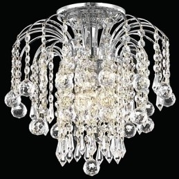 Luminárias de embutir modernas de 4 luzes com contas de cristal