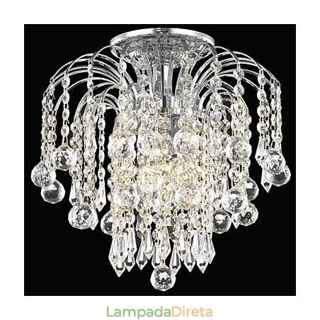 Luminárias de embutir modernas de 4 luzes com contas de cristal Luminárias de embutir modernas de 4 luzes com contas de cristal