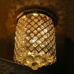 Cristal Moderno Flush Mount Dourado Acabamento em Formato Espiral