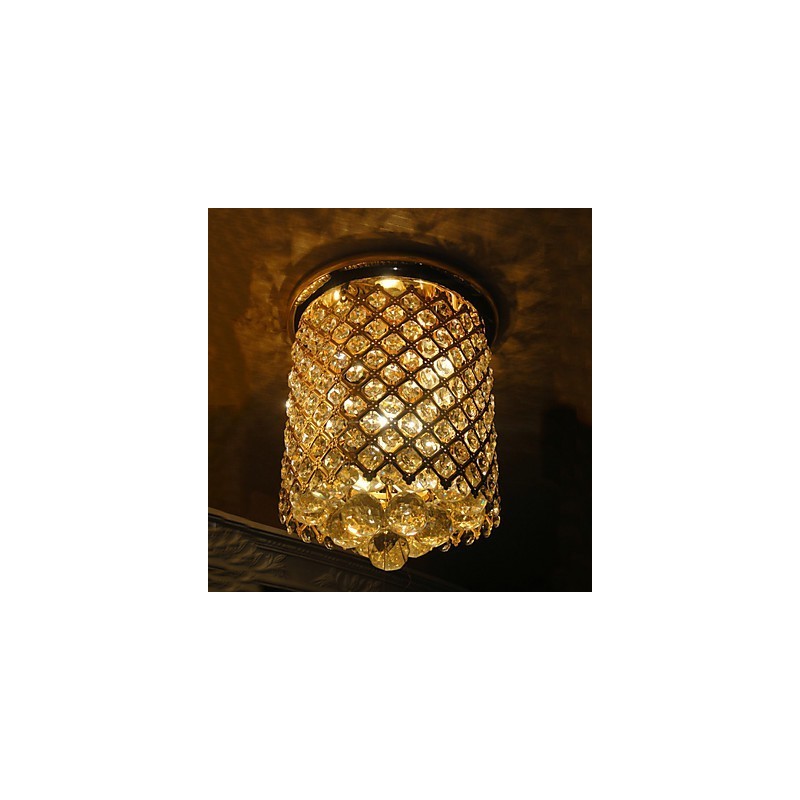 Cristal Moderno Flush Mount Dourado Acabamento em Formato Espiral