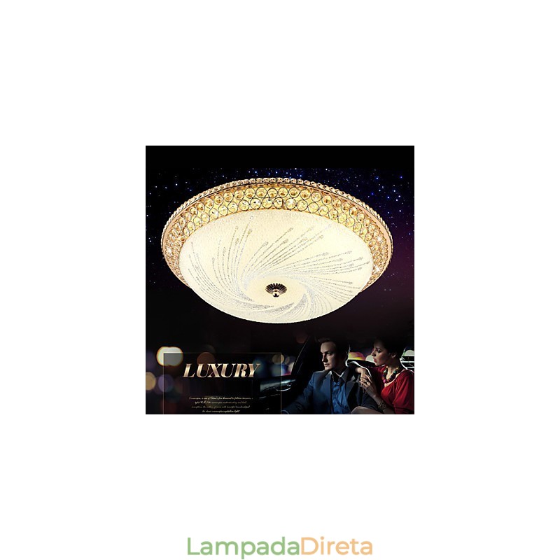 Moderno Luxo Cristal Luz Absorver Domo Luz SMD Cor Dupla Diâmetro 50CM