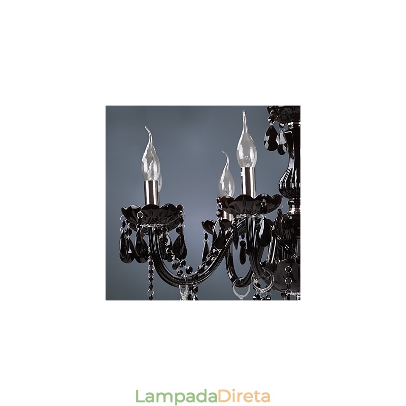 Lustre moderno contemporâneo de cristal galvanizado