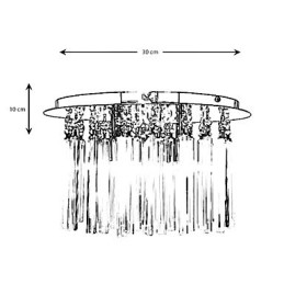 Moderno Cristal Semi Flush Mount com 4 Luzes (Base de Lâmpada G9)