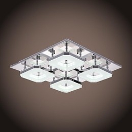 Acrílico Flush Mount 4 luzes Moderno Acrílico Galvanoplastia Aço Inoxidável