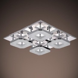 Acrílico Flush Mount 4 luzes Moderno Acrílico Galvanoplastia Aço Inoxidável