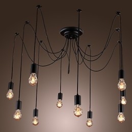 Lustre Vintage Design Lâmpadas Incluídas Living 10 Luzes Pendente Luz