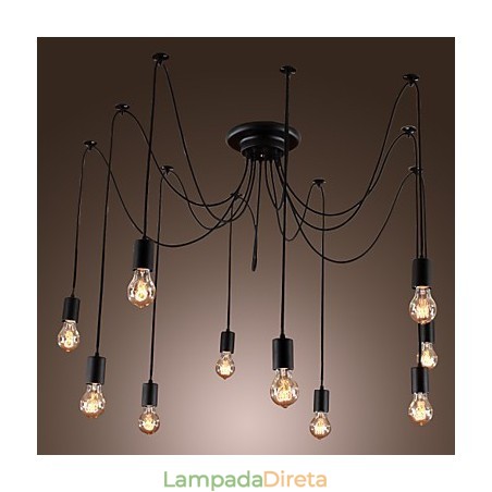 Lustre Vintage Design Lâmpadas Incluídas Living 10 Luzes Pendente Luz Lustre Vintage Design Lâmpadas Incluídas Living 10 Luzes Pendente Luz