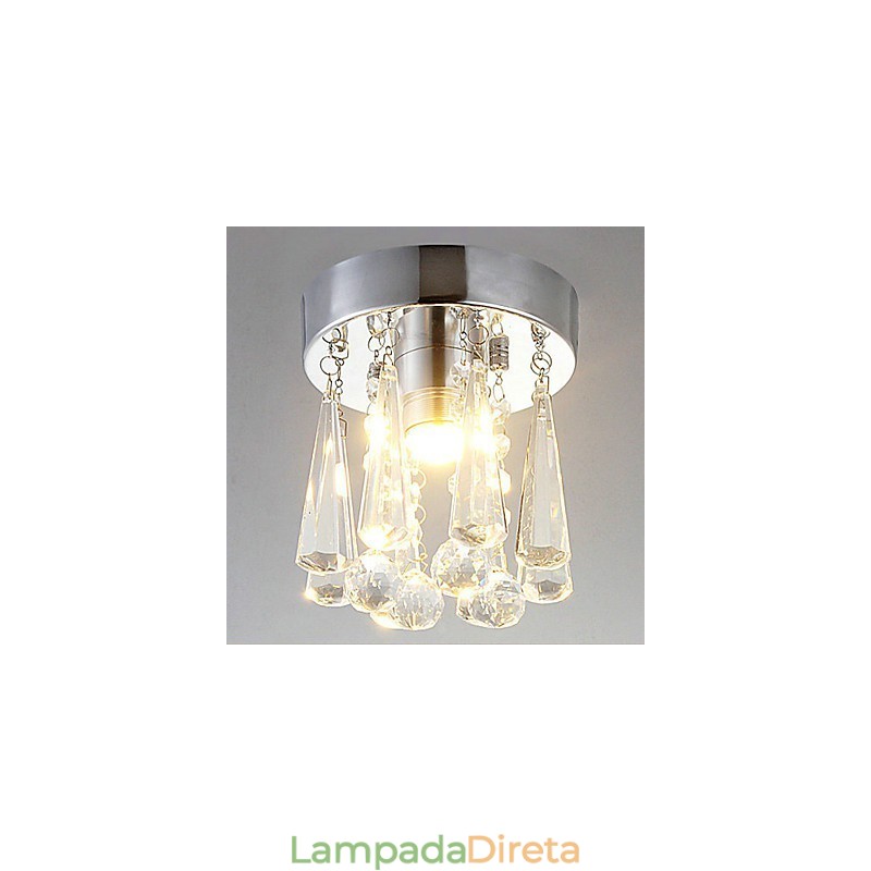 1 Luminária Semi Embutida em Cristal