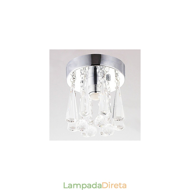 1 Luminária Semi Embutida em Cristal