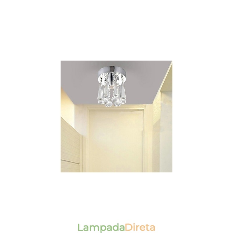 1 Luminária Semi Embutida em Cristal