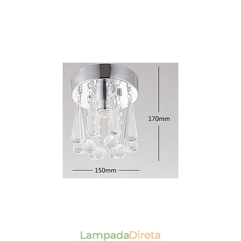 1 Luminária Semi Embutida em Cristal
