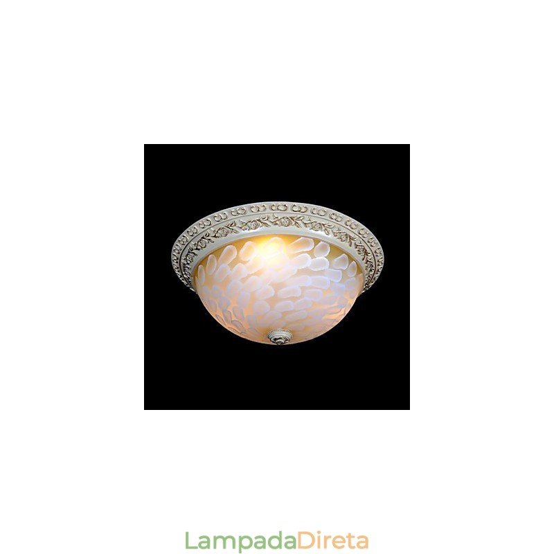 Padrão de luz de montagem embutida branca Resina de vidro Escultura dourada Clássico europeu