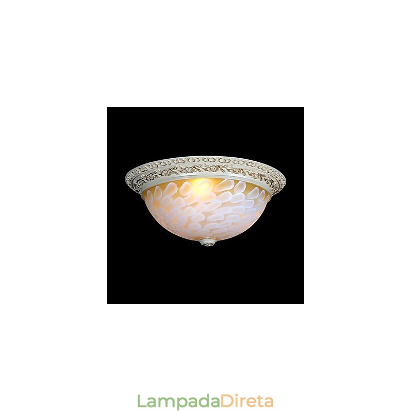 Padrão de luz de montagem embutida branca Resina de vidro Escultura dourada Clássico europeu