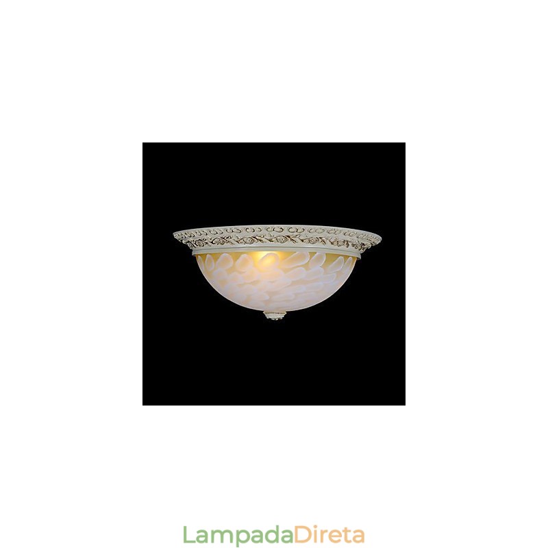 Padrão de luz de montagem embutida branca Resina de vidro Escultura dourada Clássico europeu