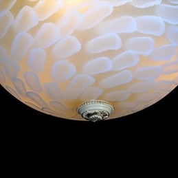Padrão de luz de montagem embutida branca Resina de vidro Escultura dourada Clássico europeu