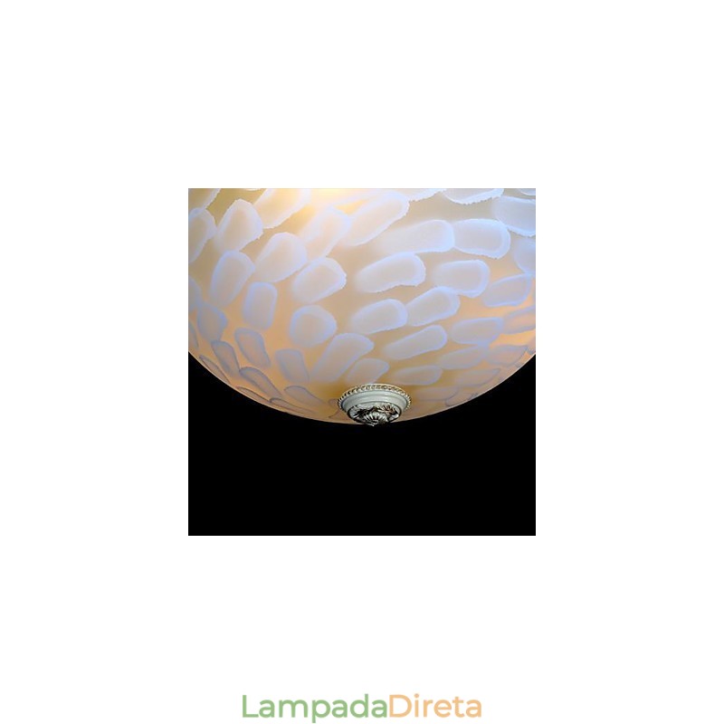 Padrão de luz de montagem embutida branca Resina de vidro Escultura dourada Clássico europeu
