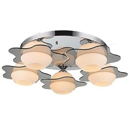 Luminária de teto moderna embutida 5 luzes contemporâneas de metal
