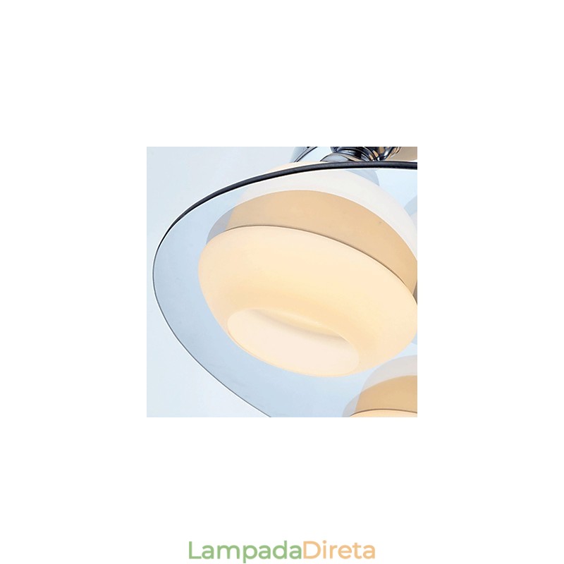 Luminária de teto moderna embutida 5 luzes contemporâneas de metal