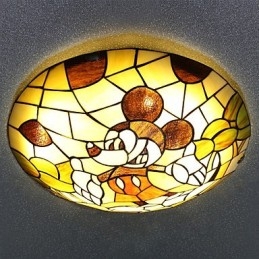 Luminária Dome Mediterrânea Sweet Children Mickey Mouse Luminária Dome 40 cm de diâmetro